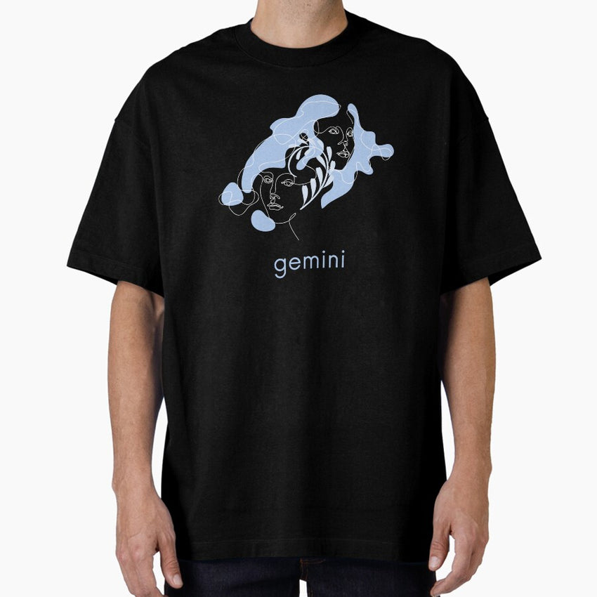 Gemini Art, A Beautiful Gift For People Born Under The Gemini Zodiac Sign Oversized T-Shirt