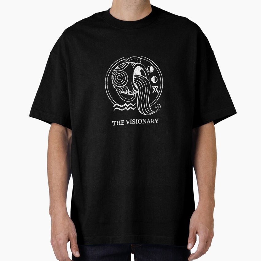 Aquarius Zodiac Sign The Visionary Oversized T Shirt