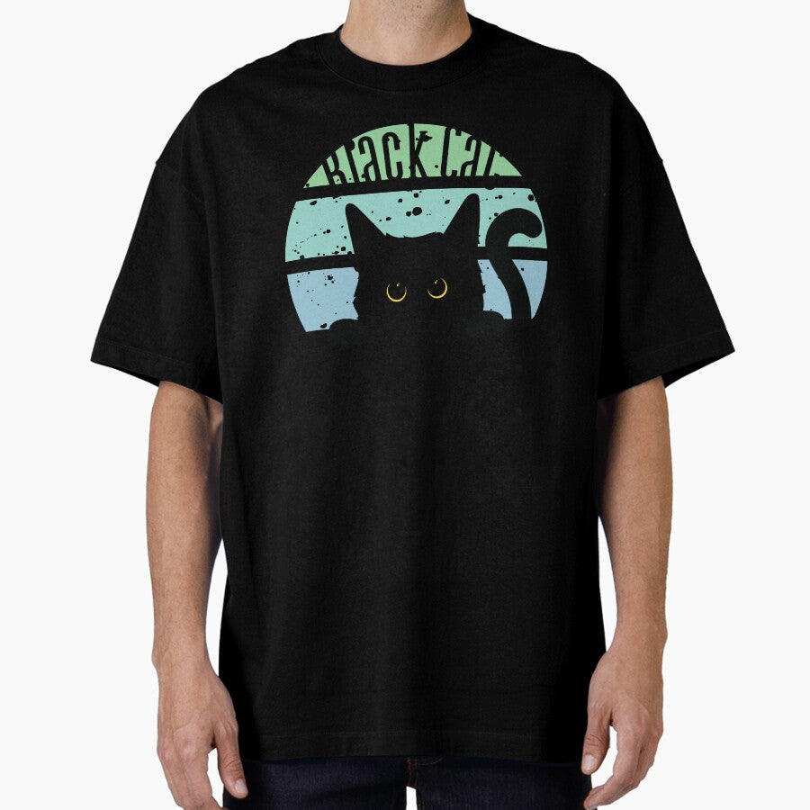 Black cat day Cat Mom Oversized T-Shirt