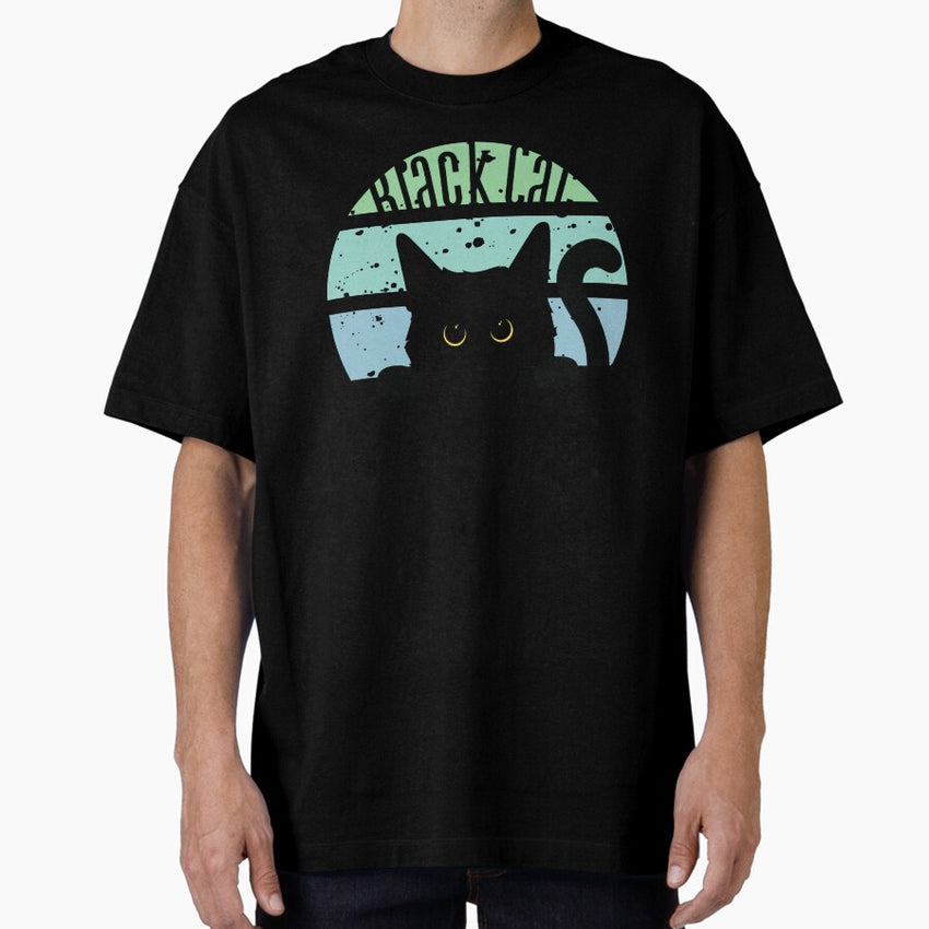 Black cat day Cat Mom Oversized T-Shirt