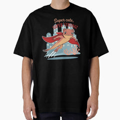 Axolotl as a Superhero Oversized T-Shirt