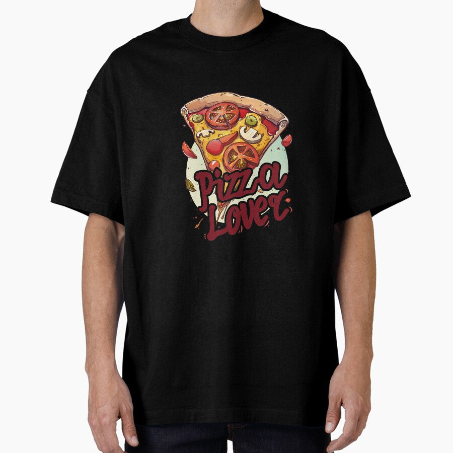 A Pizza Enthusiasts Delight Oversized T Shirt