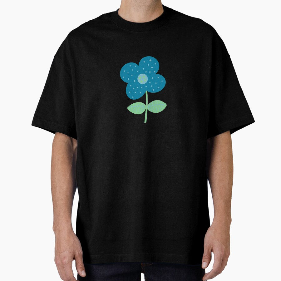Blue spotty flower Oversized T-Shirt
