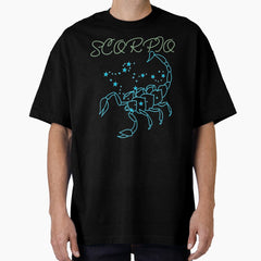 Mystic Intensity – Bold Scorpio Zodiac Design Stickers Oversized T-Shirt