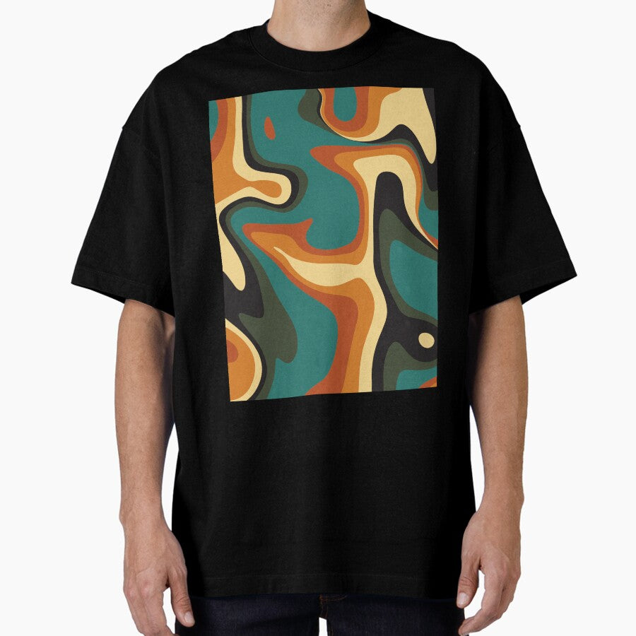 70S Vintage Retro Aesthetic Pattern Oversized T Shirt