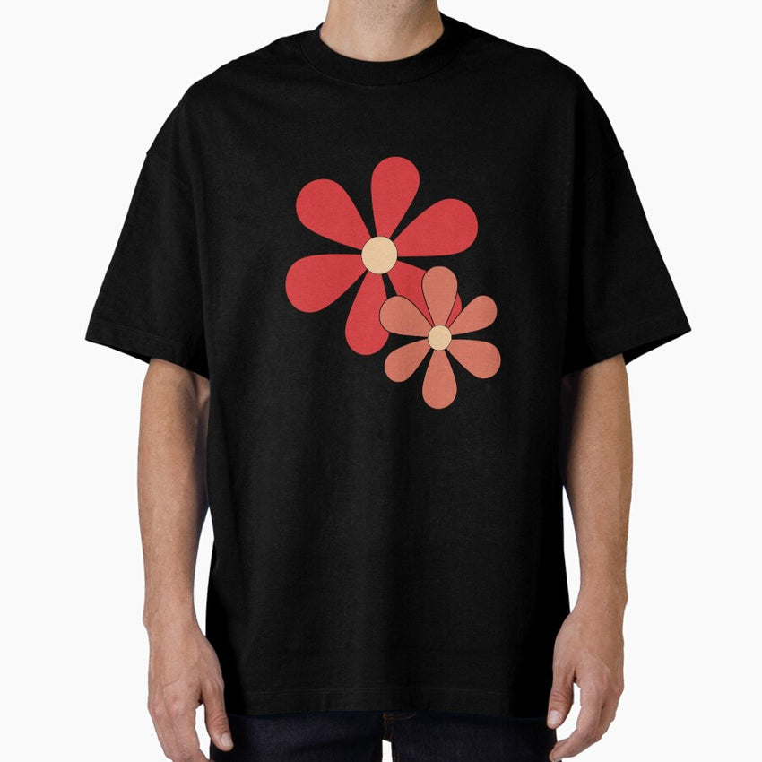 Red Flower Power Oversized T-Shirt