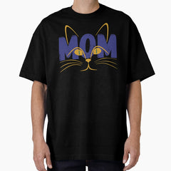 Cat Mom Purple Oversized T-Shirt