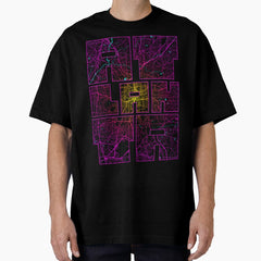 Atlanta City Map Of Georgia Usa Neon Oversized T Shirt