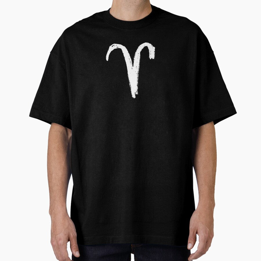 Aries Zodiac Symbol, Aries Zodiac Sign Oversized T-Shirt