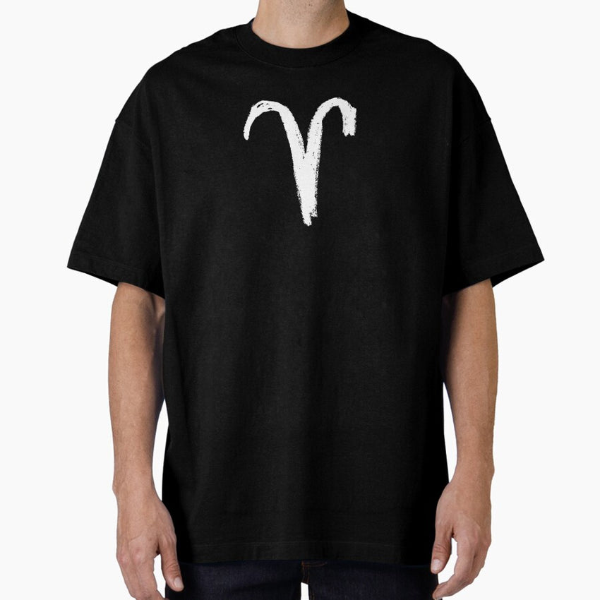 Aries Zodiac Symbol, Aries Zodiac Sign Oversized T-Shirt