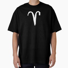 Aries Zodiac Symbol, Aries Zodiac Sign Oversized T-Shirt