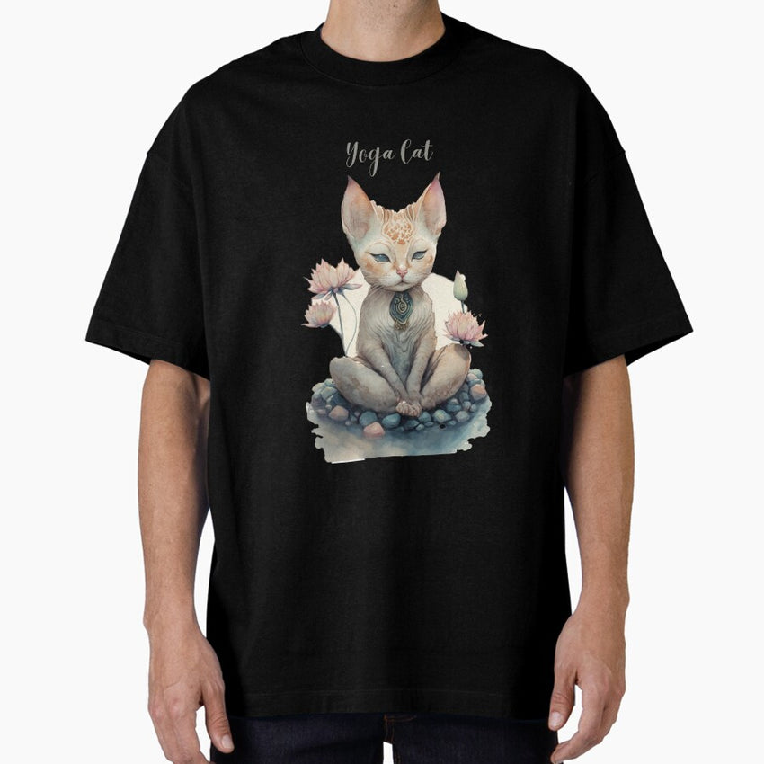 Yoga cat 12 Oversized T-Shirt