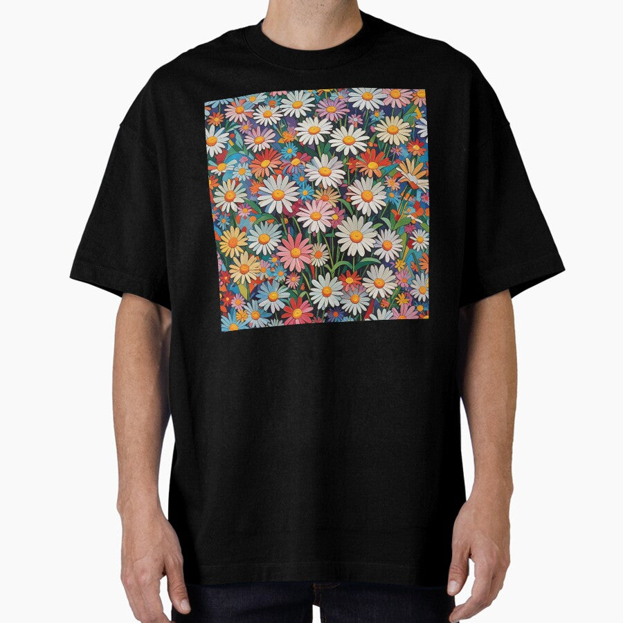 70s Daisy Flower | Retro Groovy Design Oversized T-Shirt
