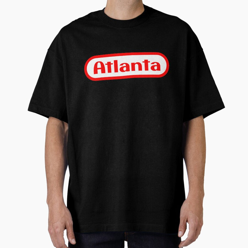 Atlanta GA | Retro Gamer Rounded Rectangle Oversized T-Shirt