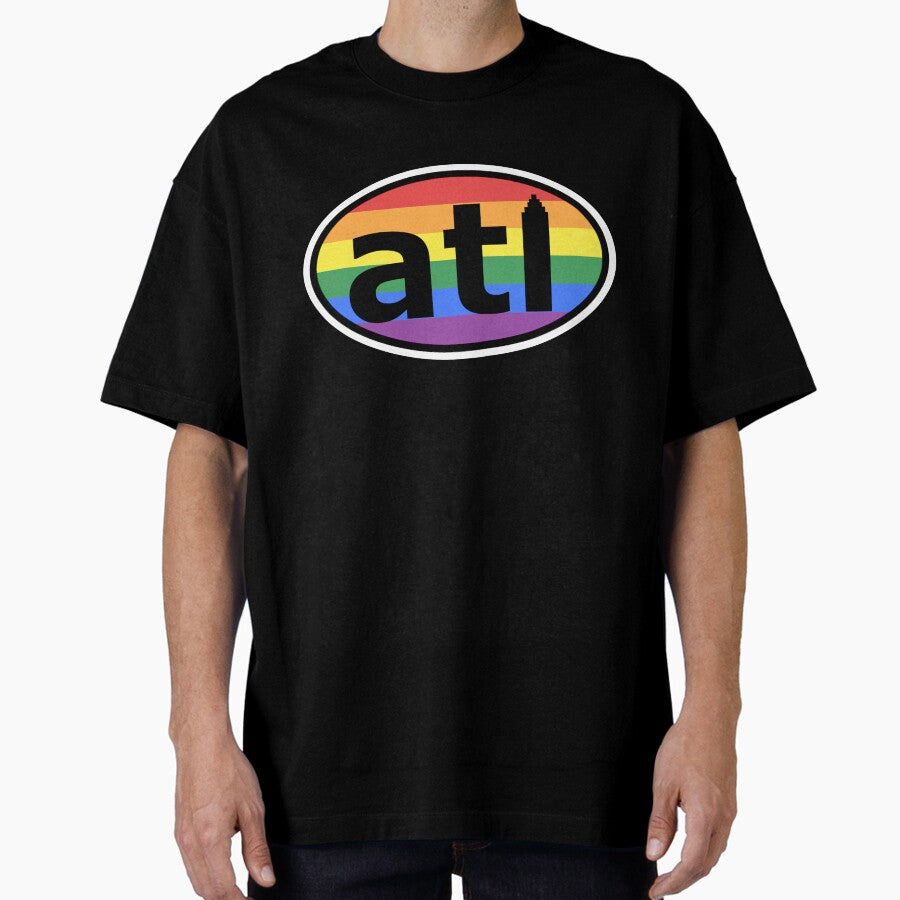Atl Pride Oval Euro Car Sticker Oversized T Shirt