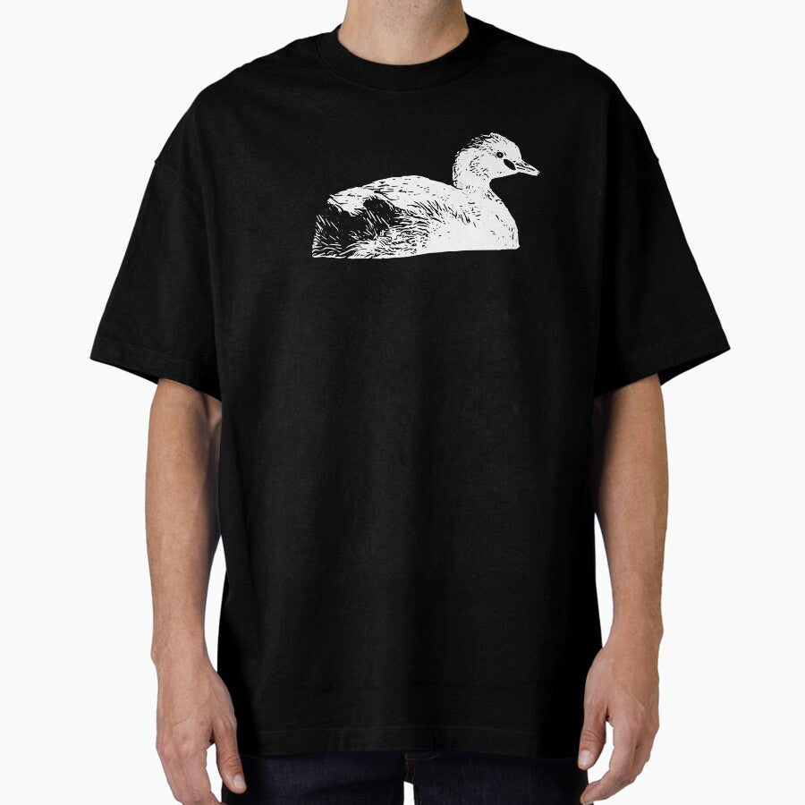 Australasian Grebe White Design Oversized T Shirt