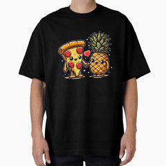 Love is Love - Love at First Slice Valentines Pizza with Pineapple Passion Oversized T-Shirt