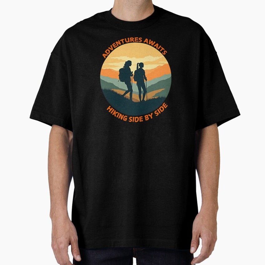 Adventures Awaits Hiking Side By Side Hiking Women Oversized T Shirt