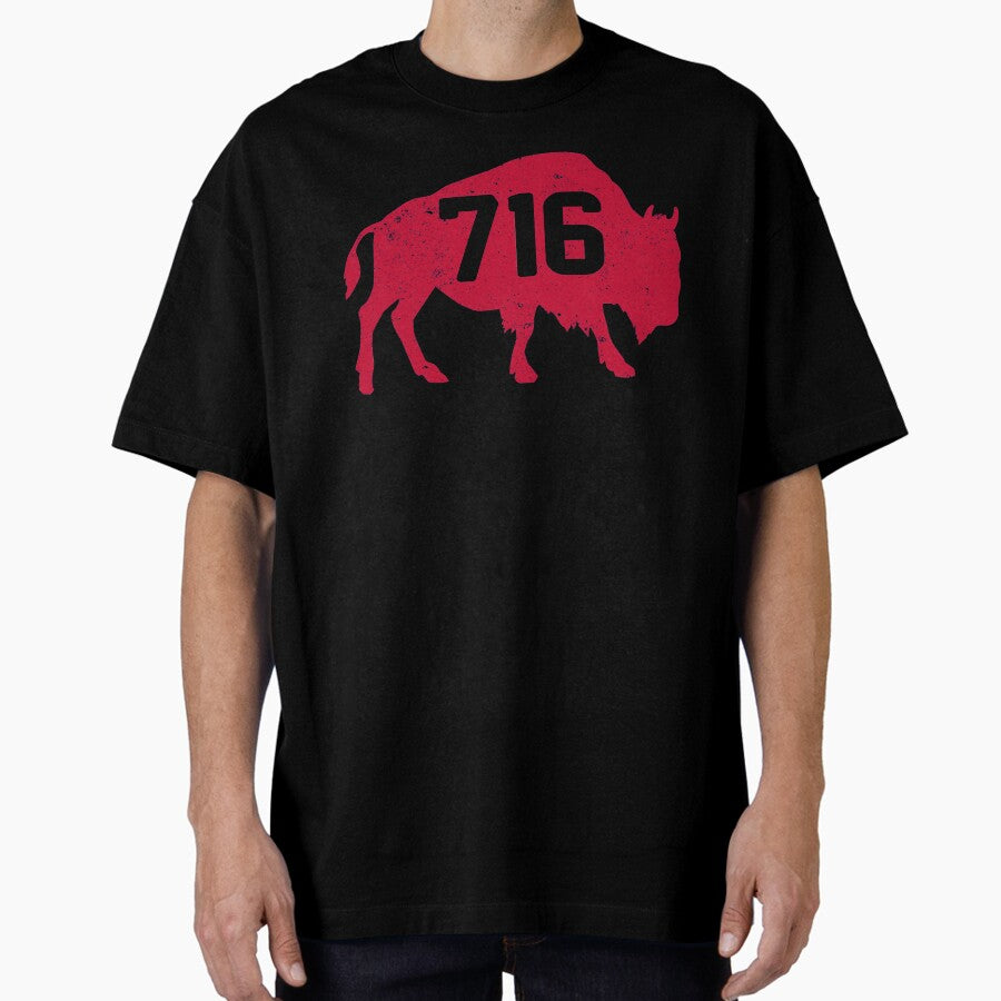 716 Area Code Buffalo New York BFLO WNY Oversized T-Shirt