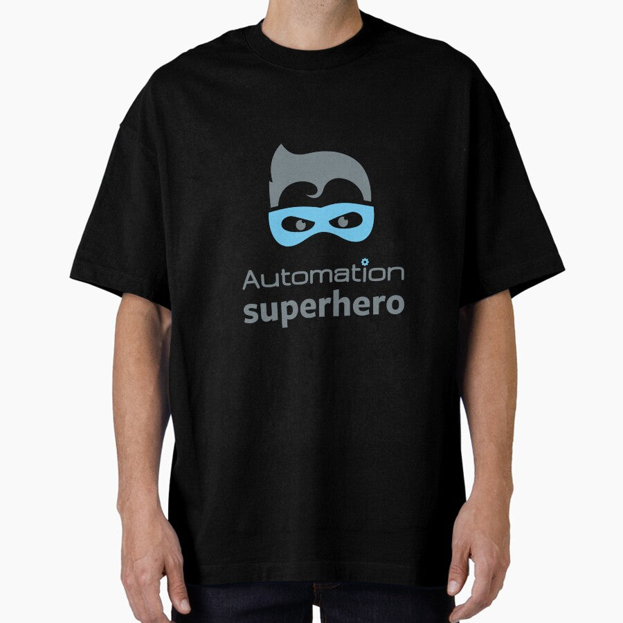 Automation Superhero Blue Oversized T-Shirt