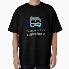 Automation Superhero Blue Oversized T-Shirt
