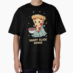 Saucy Slice Soiree - Kawaii Oversized T-Shirt