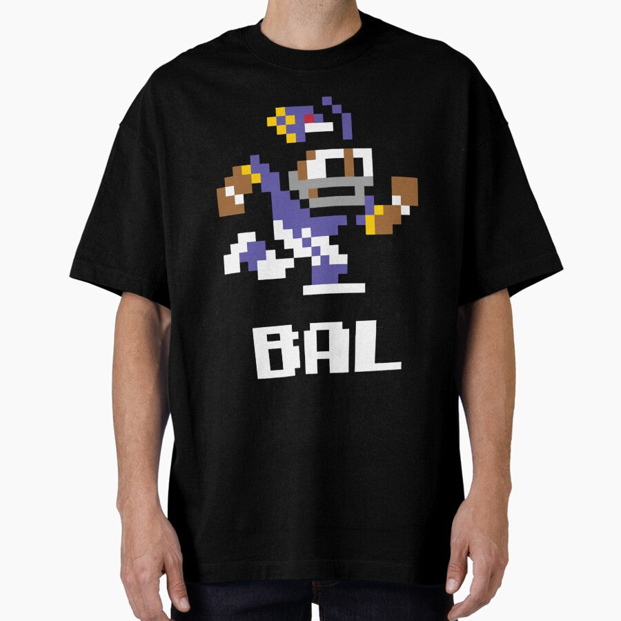 Baltimore Ravens Tecmo Super Bowl Football Player Oversized T Shirt
