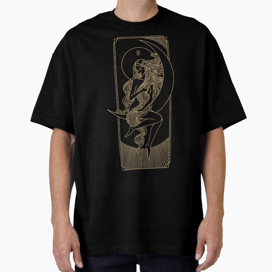 Virgo Ancient Astrology Sign Tarot Golden Zodiac Oversized T-Shirt