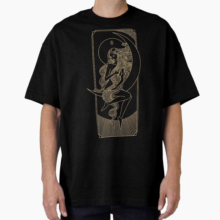 Virgo Ancient Astrology Sign Tarot Golden Zodiac Oversized T-Shirt