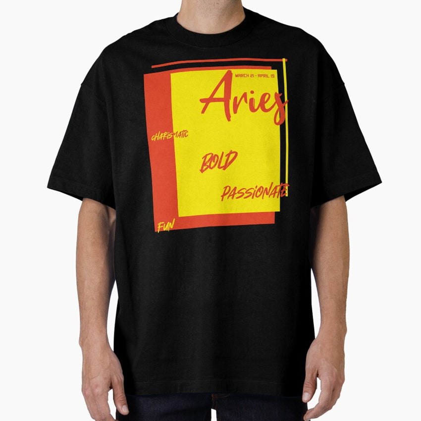 Aries Zodiac Sign Bold Passionate Fun And Charismatic Design Oversized T Shirt