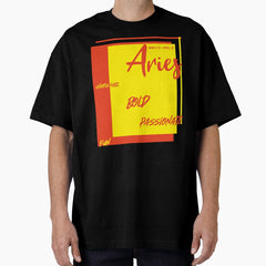 Aries Zodiac Sign Bold Passionate Fun And Charismatic Design Oversized T Shirt