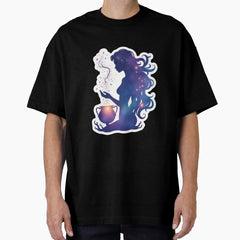 Aquarius Zodiac Sign Cosmic Water Bearer Design Oversized T Shirt