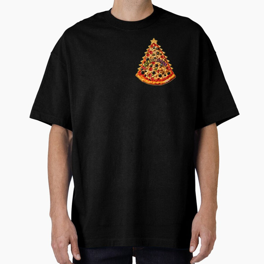 Pizza Christmas Italy Oversized T-Shirt