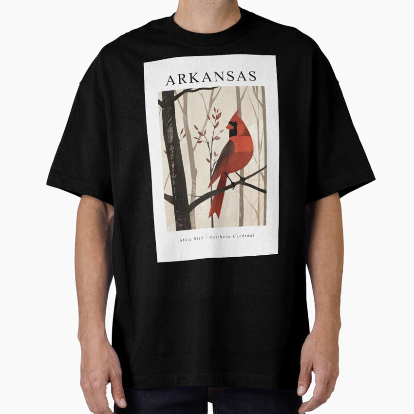 Arkansas State Bird Northern Cardinal Oversized T Shirt