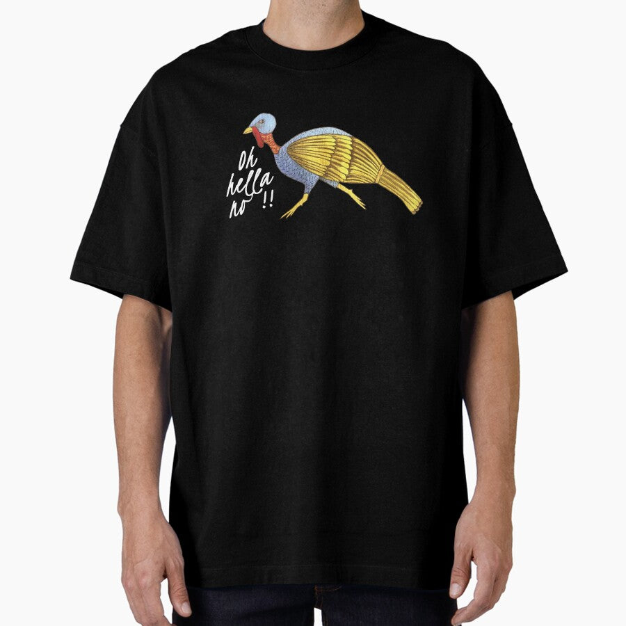 Funny Runaway Golden Turkey Oversized T Shirt
