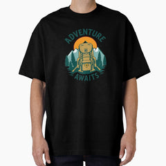 Adventure Awaits Outdoor Exploration Design Oversized T Shirt