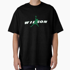 Jets Garrett Wilson Air Wilson Catch Name Black Oversized T-Shirt