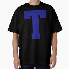 Alphabet, Blue T, Sports letter T Oversized T-Shirt
