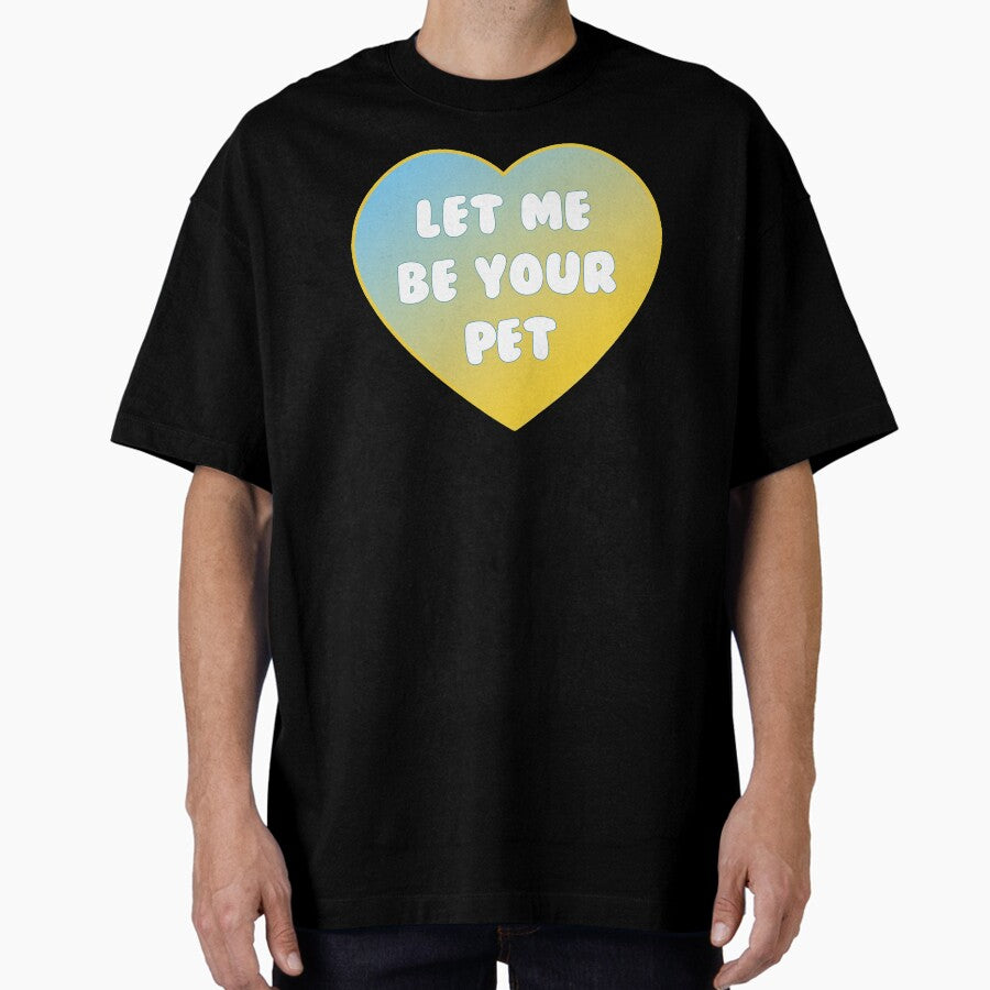 TXT Let Me Be Your Pet - Yellow Blue Heart Oversized T-Shirt