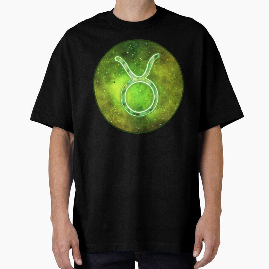 Taurus Galaxy Zodiac Symbol Oversized T-Shirt
