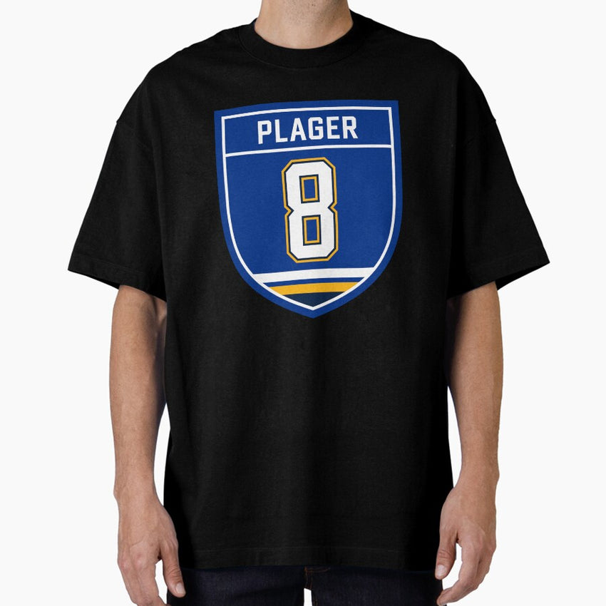 Barclay Plager St. Louis #8 emblem Oversized T-Shirt