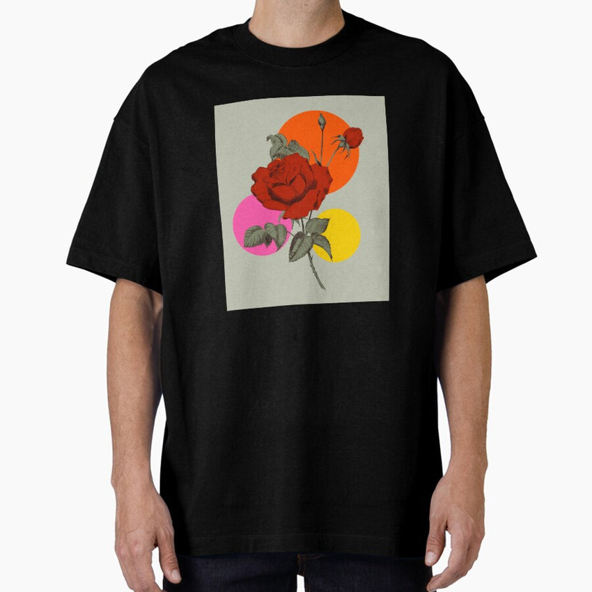 Rose and Circles Oversized T-Shirt