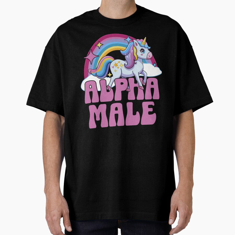 Alpha Male Funny Unicorn Oversized T Shirt