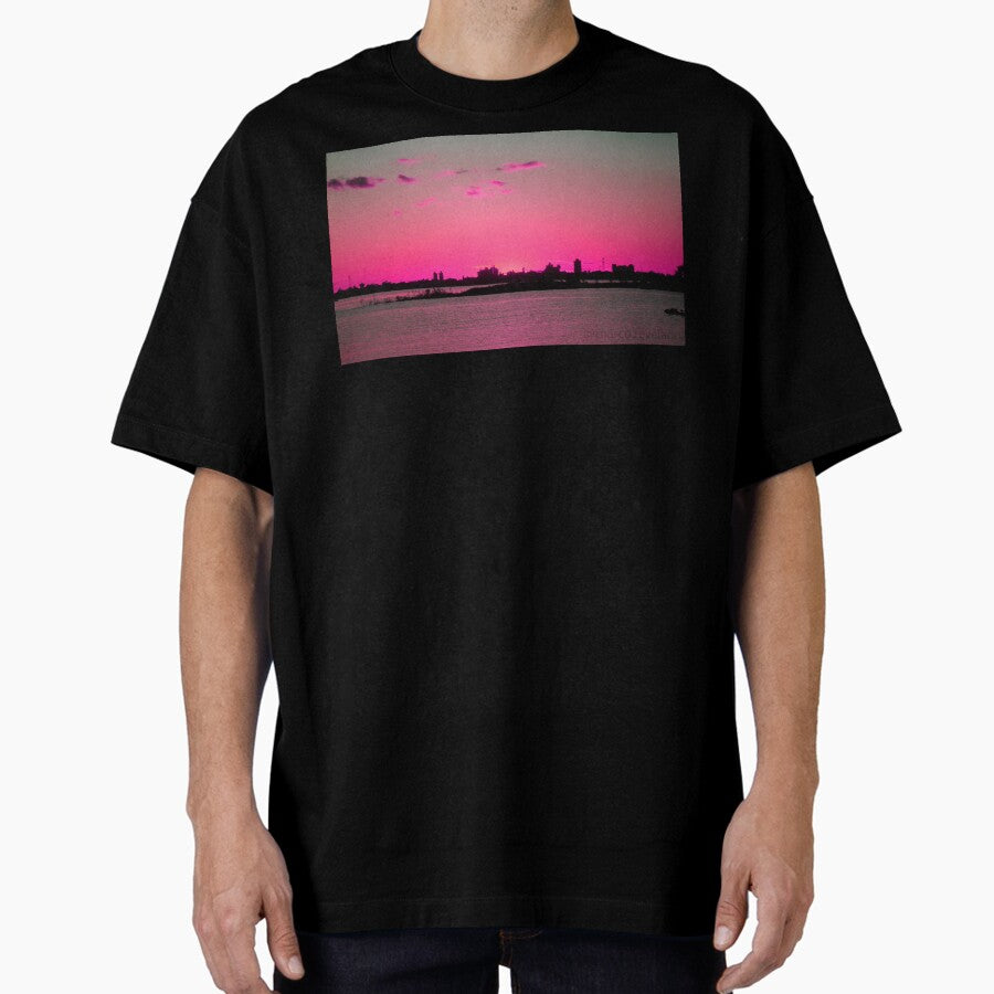 Aesthetic Photo Of The Sunset Lake Formosa Oversized T Shirt