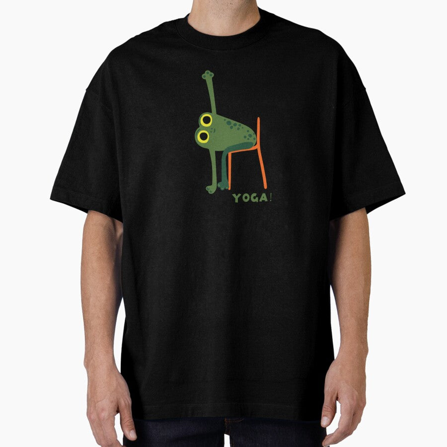 Chair Yoga Funny Frog Oversized T Shirt