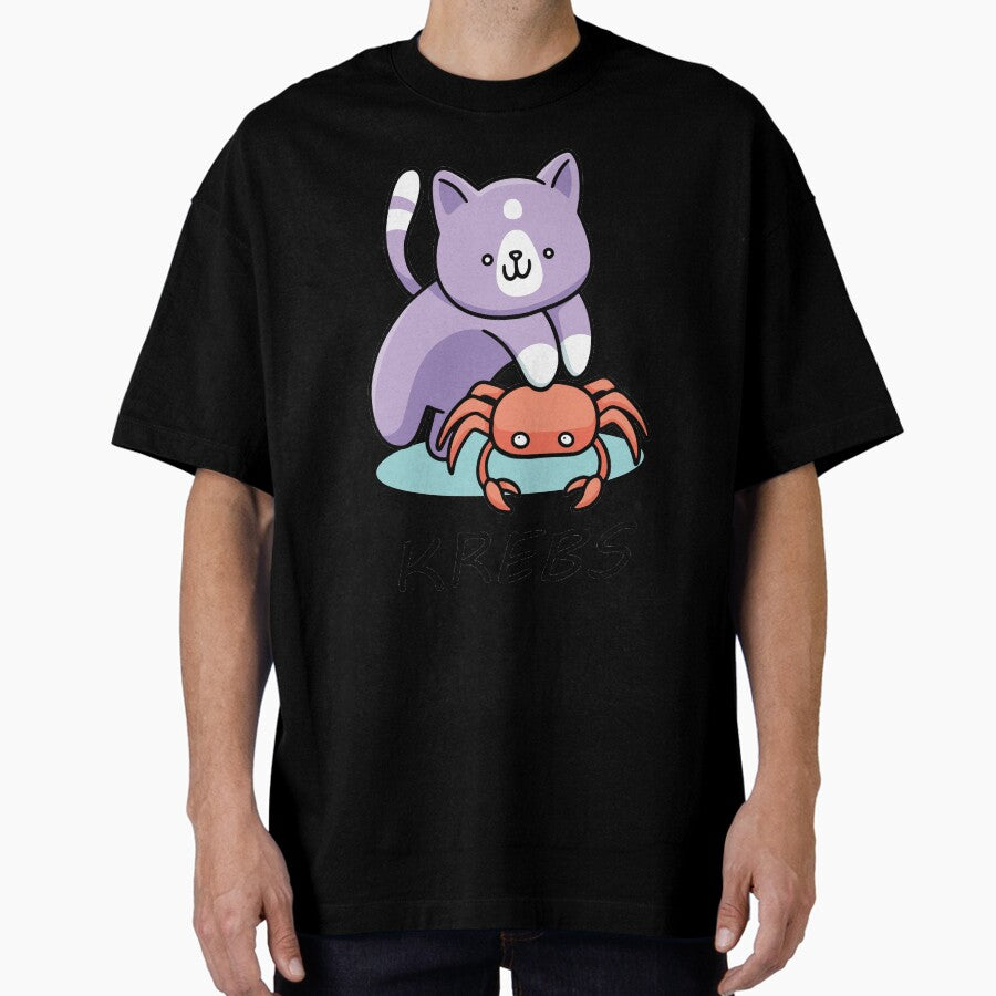 Cancer Zodiac Horoscope Astrology Cat Gift Idea Oversized T-Shirt