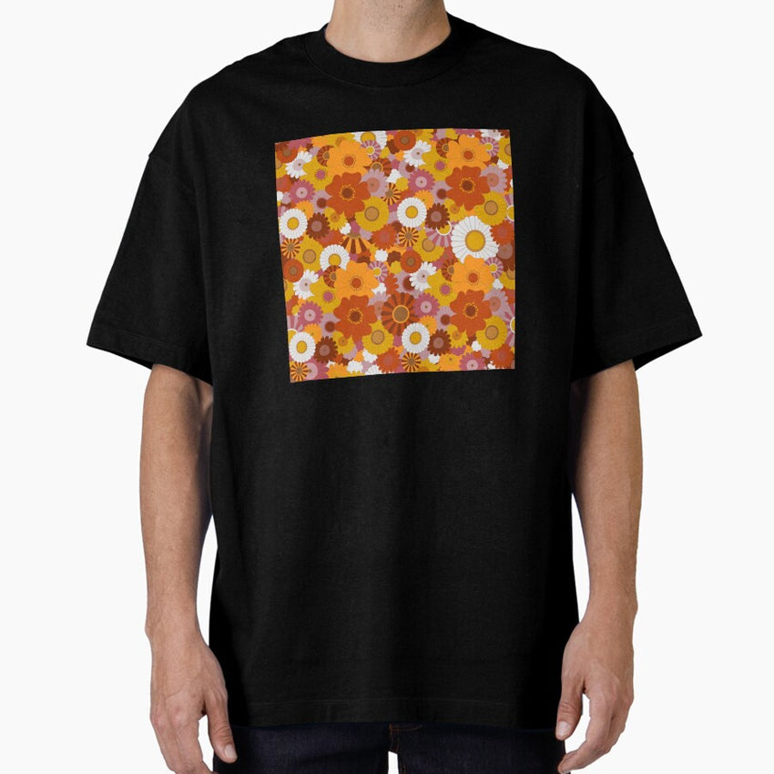 70s Retro Flower Power Oversized T-Shirt
