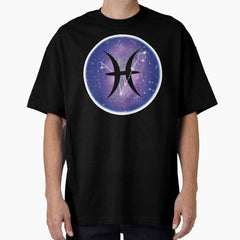 Pisces Zodiac Constellation Sign Oversized T-Shirt
