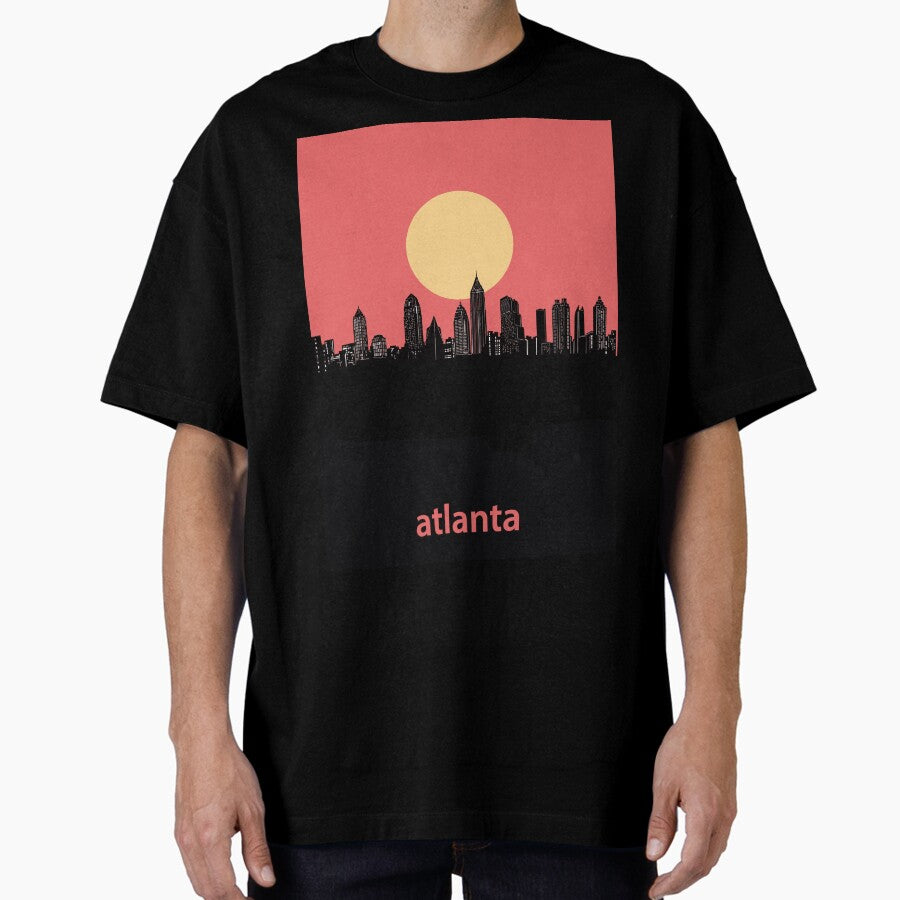 atlanta skyline minimal Oversized T-Shirt