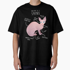 Sphynx Cat Anatomy Oversized T-Shirt